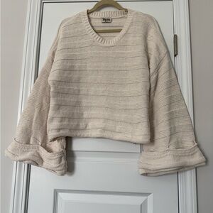 Show Me Your MuMu Cropped Cream Knit Sweater